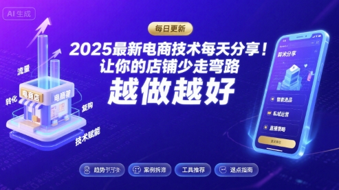 2025最新电商技术每天分享，让你的店铺少走弯路，越做越好(更新26年01月)-小目标云网创