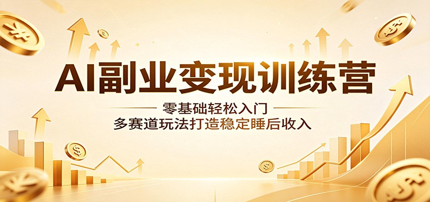 AI副业变现训练营：零基础轻松入门，多赛道玩法打造稳定睡后收入-沐沐云网创