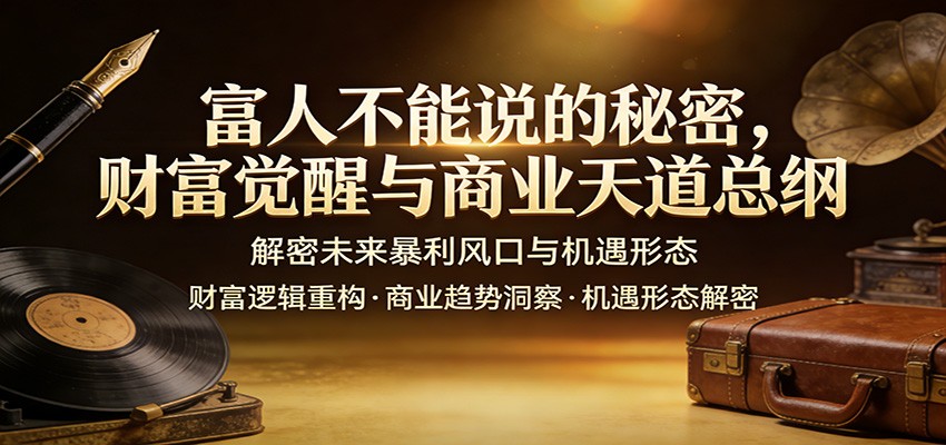 富人不能说的秘密,财富觉醒与商业天道总纲,解密未来暴利风口与机遇形态-小目标云网创