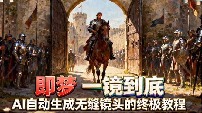 即梦AI一镜到底终极教程，智能补帧+运镜技巧，AI自动生成无缝丝滑长镜头高效出片-小目标云网创