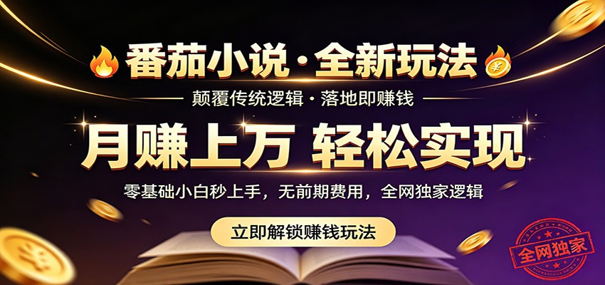 番茄小说5月最新独家玩法，稳定落地实测月入过万！-沐沐云网创