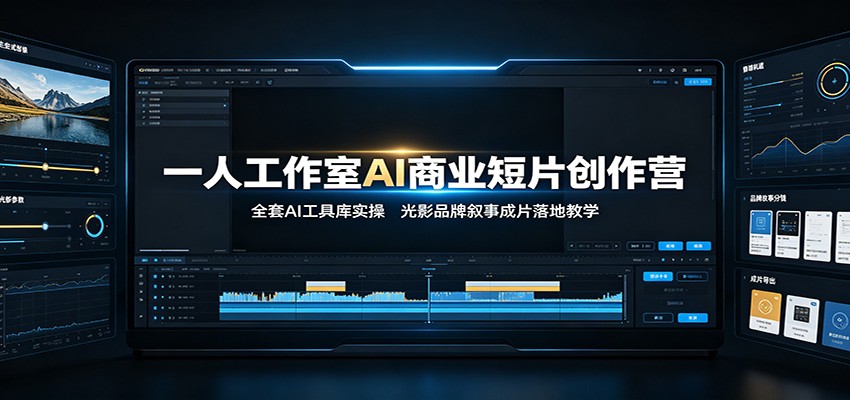 一人工作室AI商业短片创作营：全套AI工具库实操，光影品牌叙事成片落地教学-小目标云网创