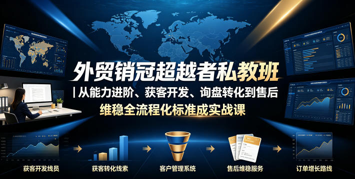 外贸销冠超越者私教班|从能力进阶、获客开发、询盘转化到售后维稳全流程标准化成交实战课-灵感工坊云网创