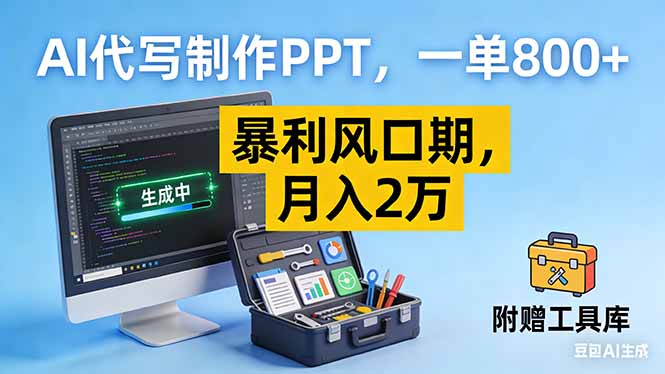 AI代写制作PPT，一单800+， 暴利风口期，月入2万【附工具】-百科网赚