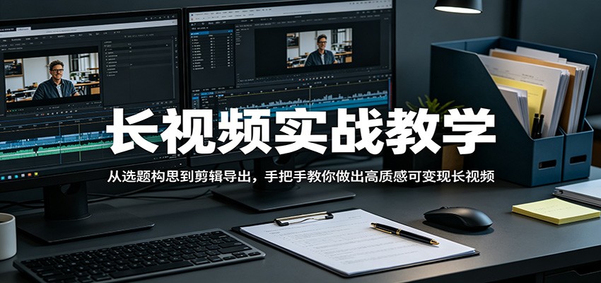 长视频实战教学，从选题构思到剪辑导出，手把手教你做出高质感可变现长视频-黑猫科技云网创