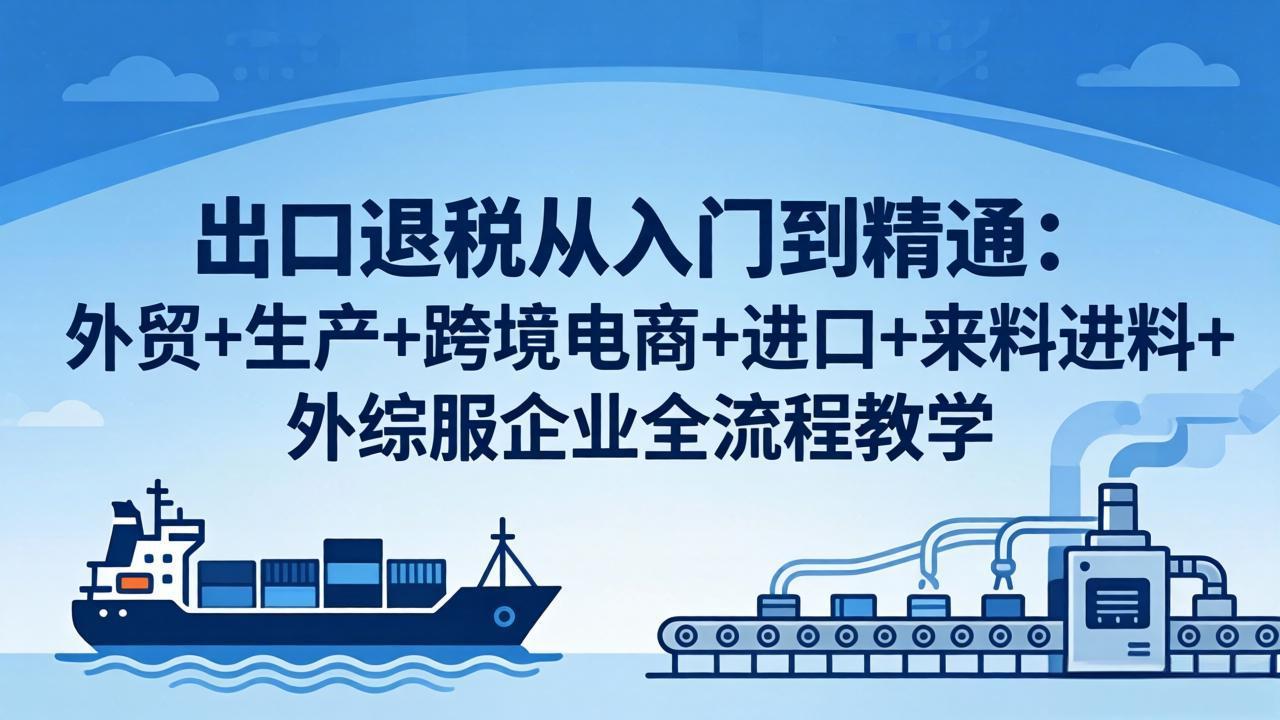出口退税从入门到精通：外贸+生产+跨境电商+进口+来料进料+外综服企业全流程教学-小目标云网创
