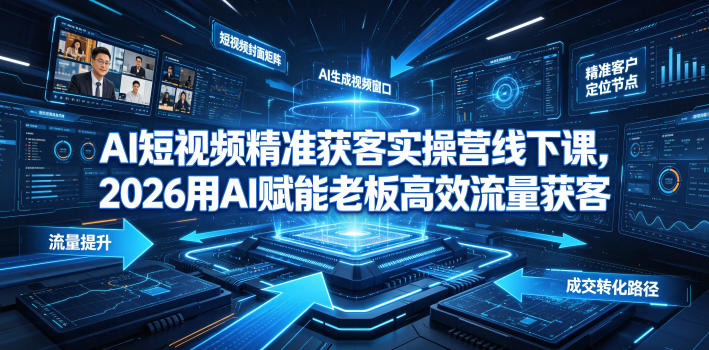 AI短视频精准获客实操营6月10-14号线下课,2026用AI赋能老板高效流量获客-灵感工坊云网创