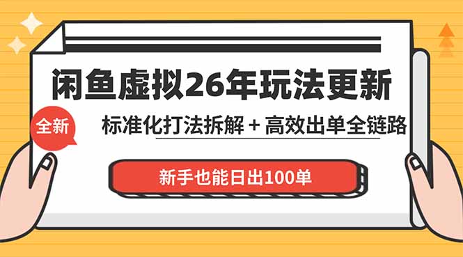 闲鱼虚拟从0到1系统化运营课程：标准化打法拆解 + 高效出单全链路教学，新手也能日出100单-赚赚小目标云网创