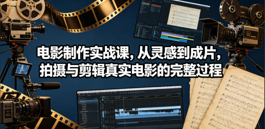 电影制作实战课,从灵感到成片,拍摄与剪辑真实电影的完整过程【原创双语字幕】-个创网云网创