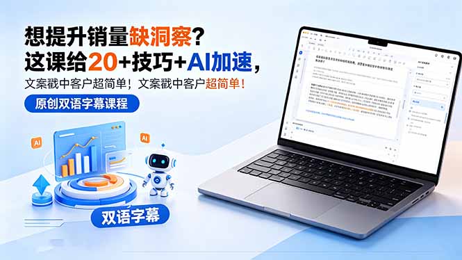 想提升销量缺洞察？这课给 20 + 技巧 + AI 加速，文案戳中客户超简单！【原创双语字幕】-沐沐云网创