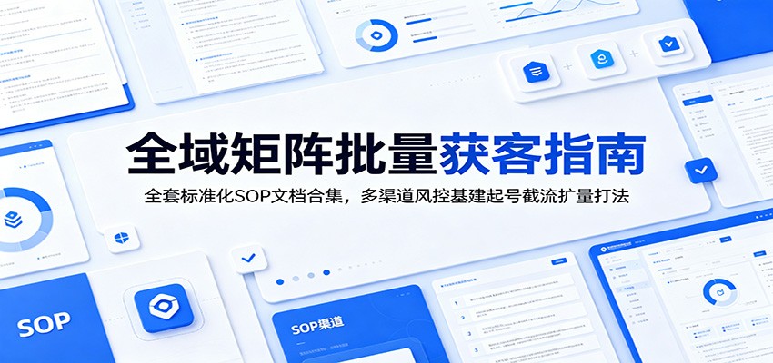 全域矩阵批量获客指南：全套标准化SOP文档合集，多渠道风控基建起号截流扩量打法-极速搞钱指南
