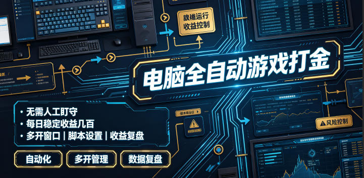电脑全自动游戏打金，无需人工盯守，每日稳定收益几百！【揭秘】-小目标云网创