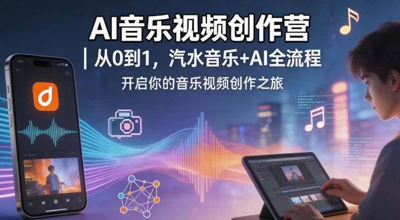 AI音乐视频创作营｜从0到1，汽水音乐+AI全流程，开启你的音乐视频创作之旅-启微空间