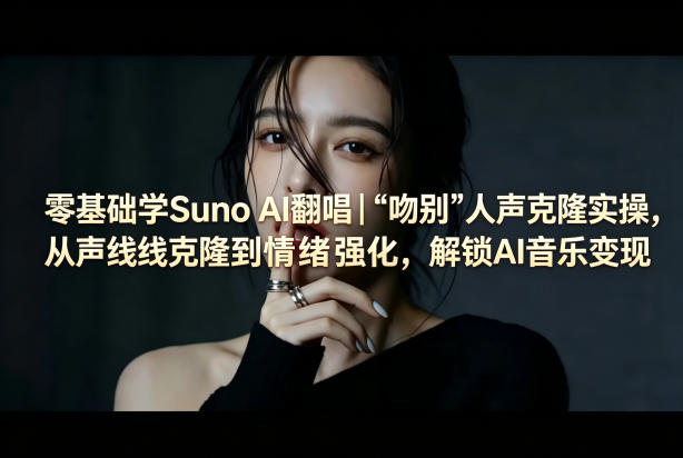 零基础学Suno AI翻唱｜《吻别》人声克隆实操，从声线克隆到情绪强化，解锁AI音乐变现-聚星云网创