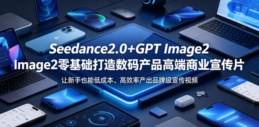 Seedance2.0+GPT Image2零基础打造数码产品高端商业宣传片，让新手也能低成本、高效率产出品牌级宣传视频-灵感工坊云网创