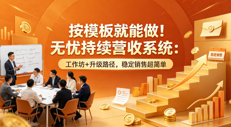 按模板就能做！无忧持续营收系统：工作坊+升级路径，稳定销售超简单【原创双语字幕】-小目标云网创