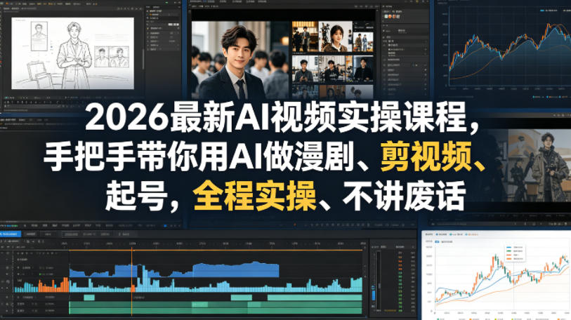 2026最新AI视频实操课程，手把手带你用AI做漫剧、剪视频、起号，全程实操、不讲废话-黑猫科技云网创