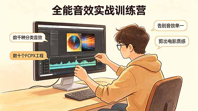 全能音效实战训练营：数千种分类音效+数十个FCPX工程，告别音效单一，剪出电影质感-创富资源库云网创