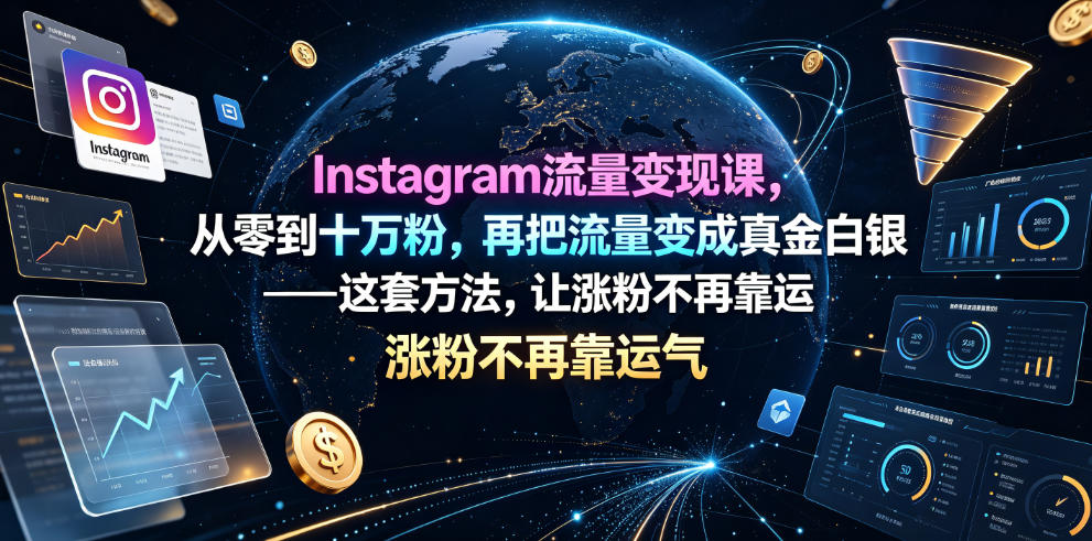 Instagram流量变现课,从零到十万粉,再把流量变成真金白银——这套方法,让涨粉不再靠运气【原创双语字幕】-小目标云网创