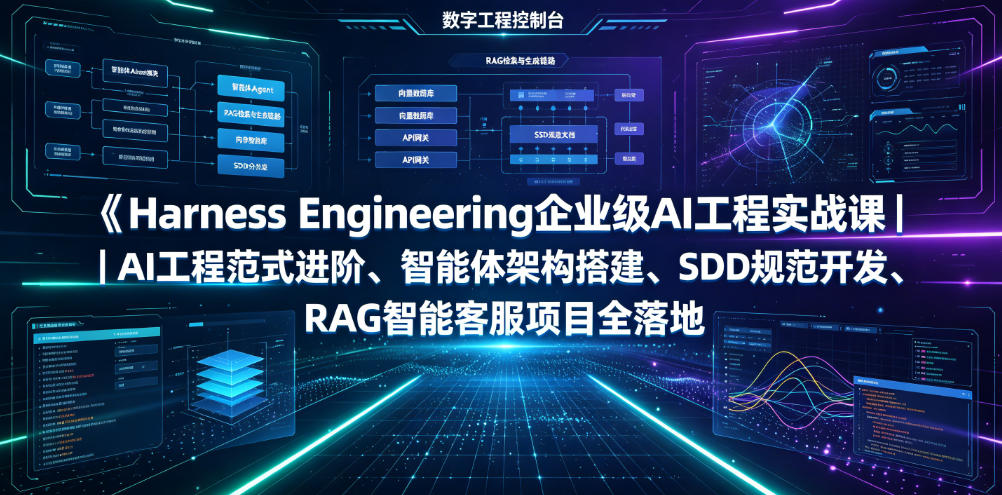 Harness Engineering企业级AI工程实战课｜AI工程范式进阶、智能体架构搭建、SDD规范开发、RAG智能客服项目全落地-小目标云网创