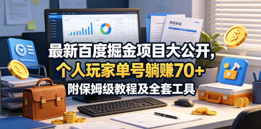 最新百度掘金项目大公开，个人玩家单号躺賺70+，附保姆级教程及全套工具【揭秘】-启微空间