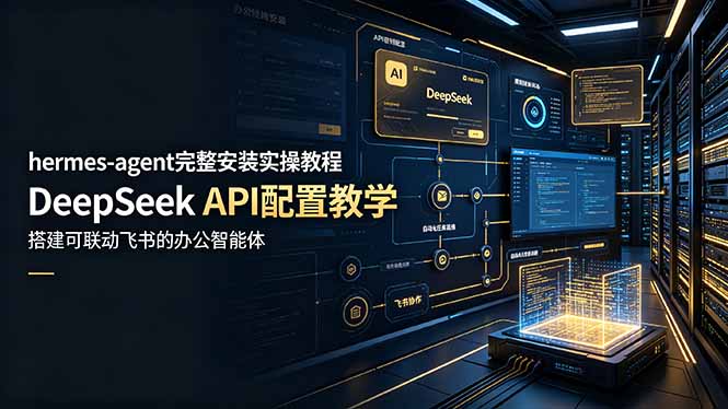 hermes-agent完整安装实操教程，DeepSeek API配置教学，搭建可联动飞书的办公智能体-小目标云网创