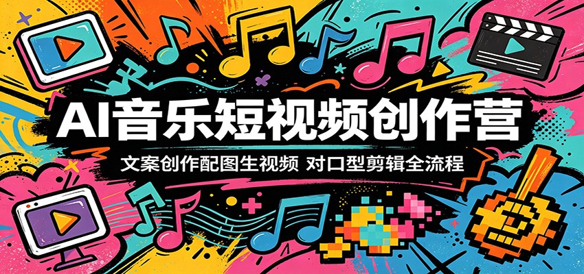AI音乐短视频创作营：文案创作配图生视频，对口型剪辑全流程-小目标云网创