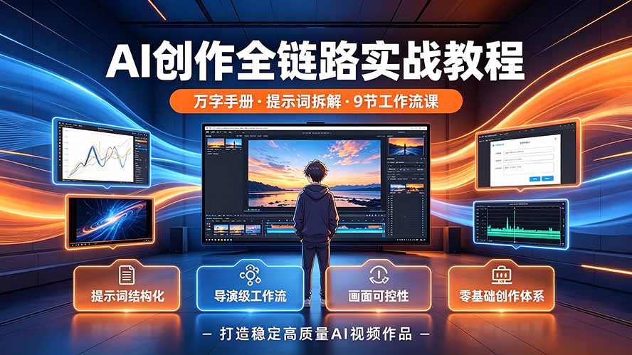 AI创作全链路实战教程｜万字手册·提示词拆解·9节工作流课，打造稳定高质量AI视频作品-小目标云网创