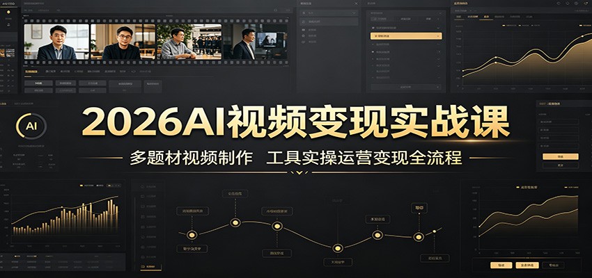 2026AI视频变现实战课：多题材视频制作，工具实操运营变现全流程-小目标云网创