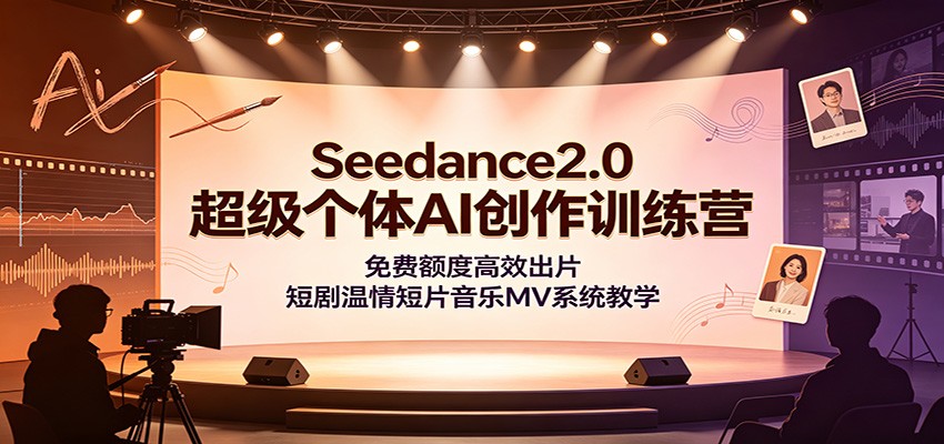 Seedance2.0超级个体AI创作训练营：免费额度高效出片，短剧温情短片音乐MV系统教学-小目标云网创