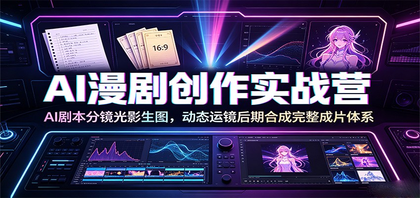 AI漫剧创作实战营：AI剧本分镜光影生图，动态运镜后期合成完整成片体系-小目标云网创