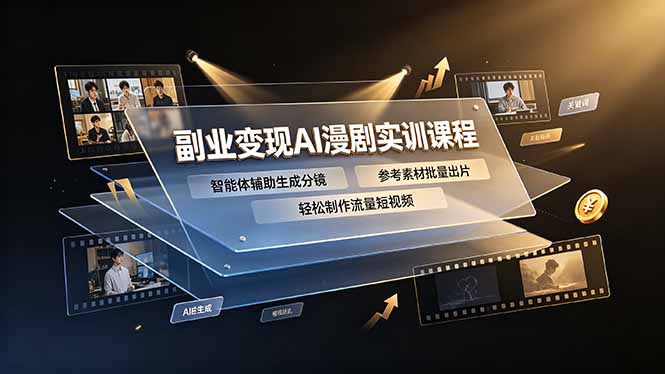 副业变现AI漫剧实训课程，智能体辅助生成分镜，参考素材批量出片，轻松制作流量短视频-小目标云网创