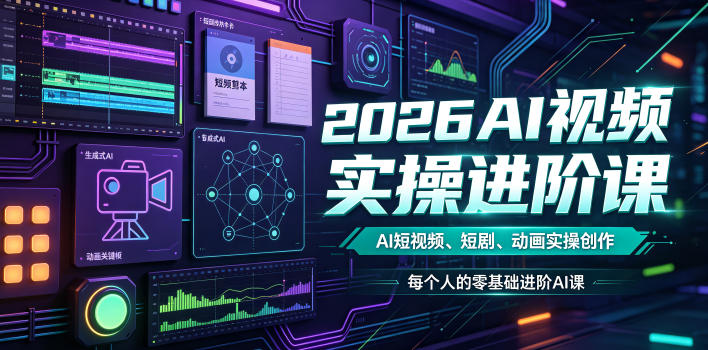 2026AI视频实操进阶课，AI短视频、短剧、动画实操创作，每个人的零基础进阶ai课-小目标云网创