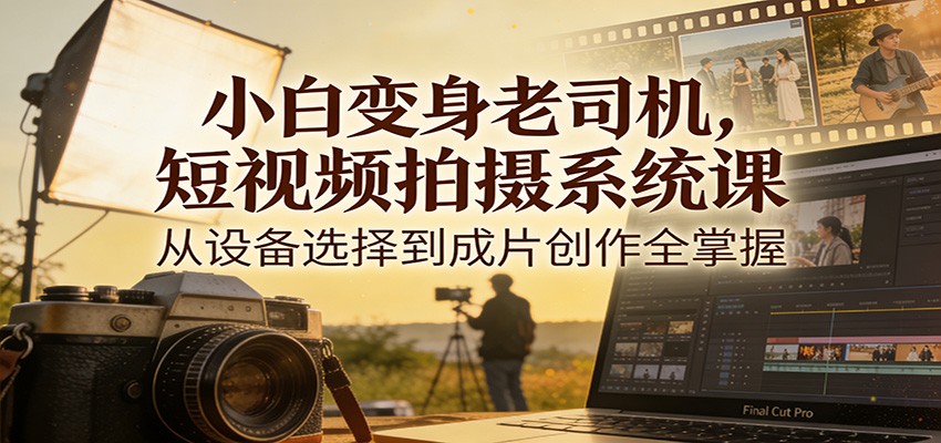 小白变身老司机，短视频拍摄系统课，从设备选择到成片创作全掌握-小目标云网创