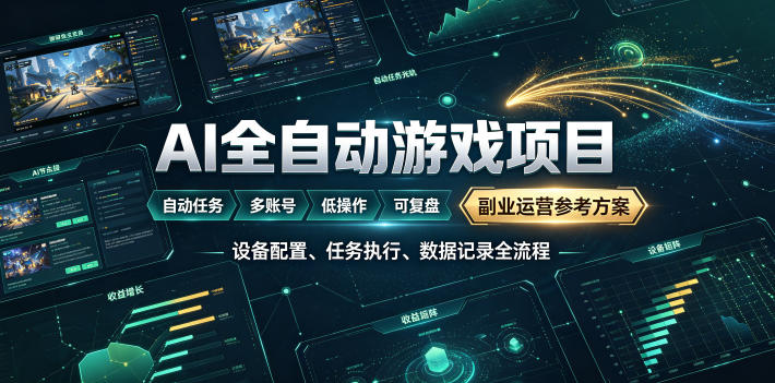 AI全自动游戏躺賺副业：日入几百，稳定运行三年的项目！【揭秘】-小目标云网创