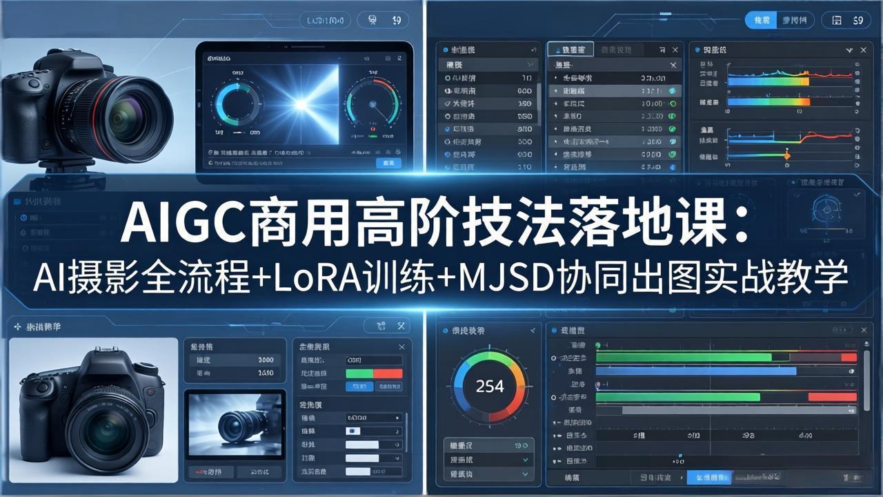 AIGC商用高阶技法落地课：AI摄影全流程+LoRA训练+MJSD协同出图实战教学-个创网云网创