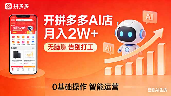 开一家拼多多AI店，月入2W+，无脑赚，告别打工，附SOP手册-小目标云网创