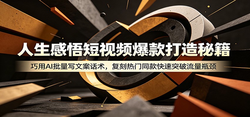 人生感悟短视频爆款打造秘籍：巧用A 批量写文案话术，复刻热门同款快速突破流量瓶颈-小目标云网创