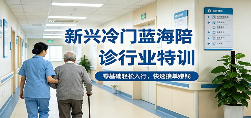 新兴冷门蓝海陪诊行业特训，零基础轻松入行，快速接单赚钱-个创网云网创