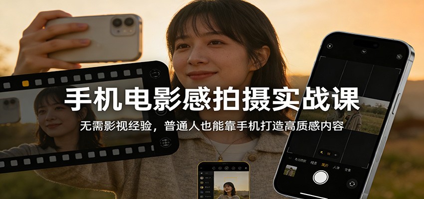 手机电影感拍摄实战课：无需影视经验，普通人也能靠手机打造高质感内容-小目标云网创