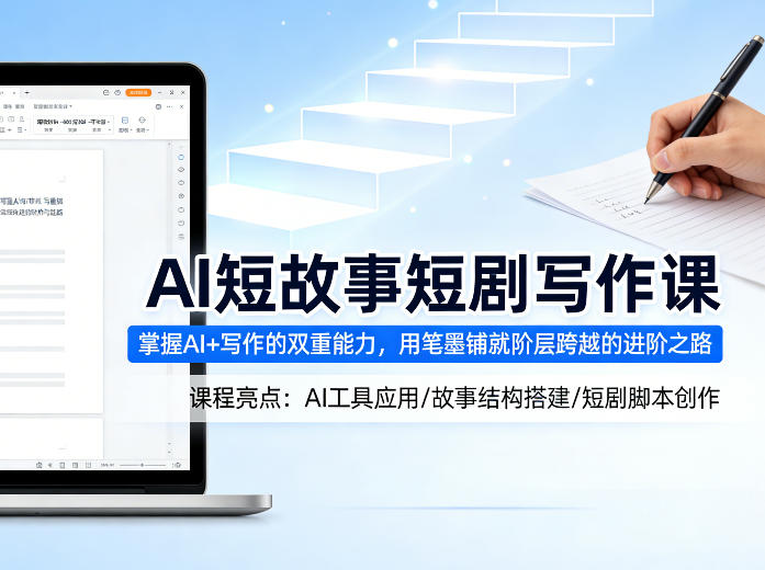 AI短故事短剧写作课，掌握AI+写作的双重能力，用笔墨铺就阶层跨越的进阶之路-小目标云网创