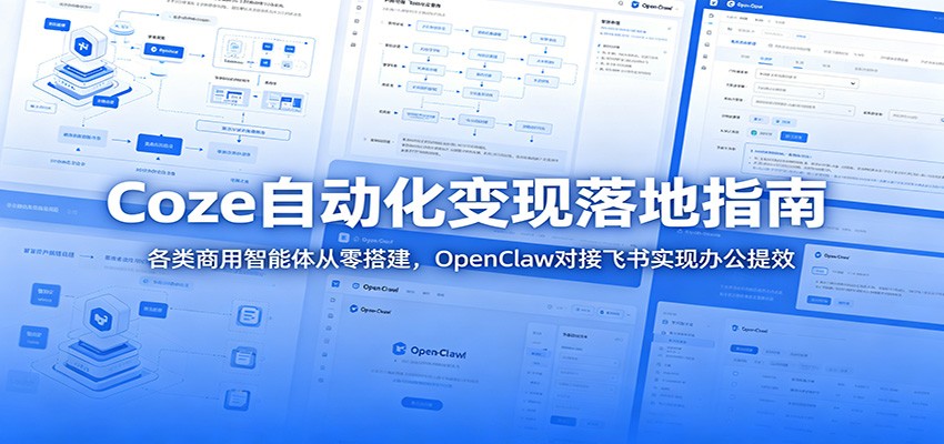 Coze自动化变现落地指南:各类商用智能体从零搭建,OpenClaw对接飞书实现办公提效-启微空间