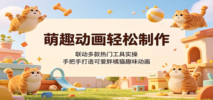 萌趣动画轻松制作，联动多款热门工具实操，手把手打造可爱胖橘猫趣味动画-网创风向标