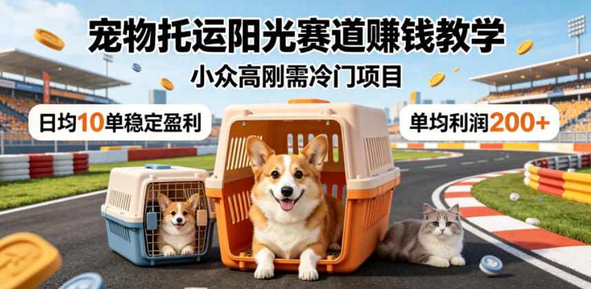 宠物托运阳光赛道賺钱教学，小众高刚需冷门项目，日均10单稳定盈利，单均利润200+-夏姐拆项目