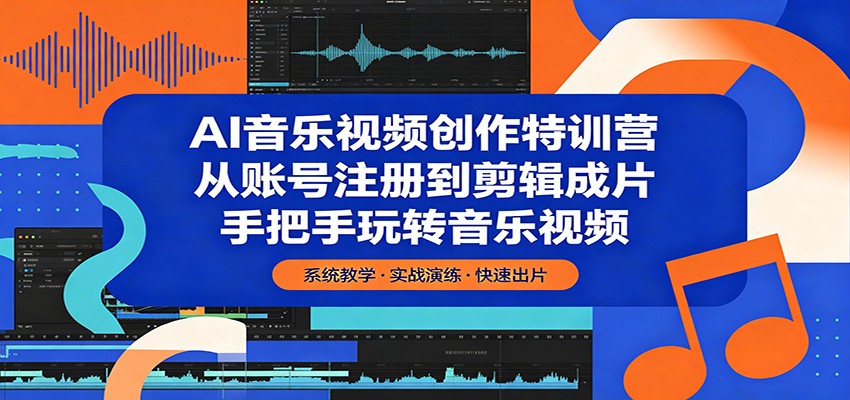 AI音乐视频创作特训营：从账号注册到剪辑成片，手把手玩转音乐视频-小目标云网创