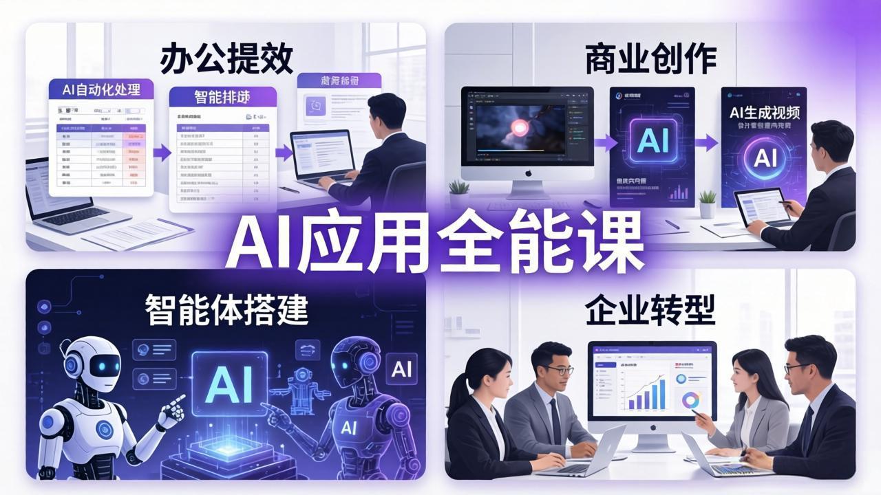 AIGC 应用全能课：办公提效、商业创作、智能体搭建、企业转型，一站式学会AI应用-小目标云网创