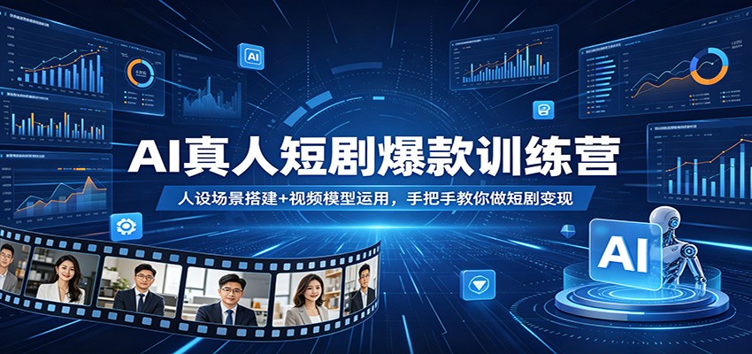 AI真人短剧爆款训练营：人设场景搭建+视频模型运用，手把手教你做短剧变现-聚星云网创