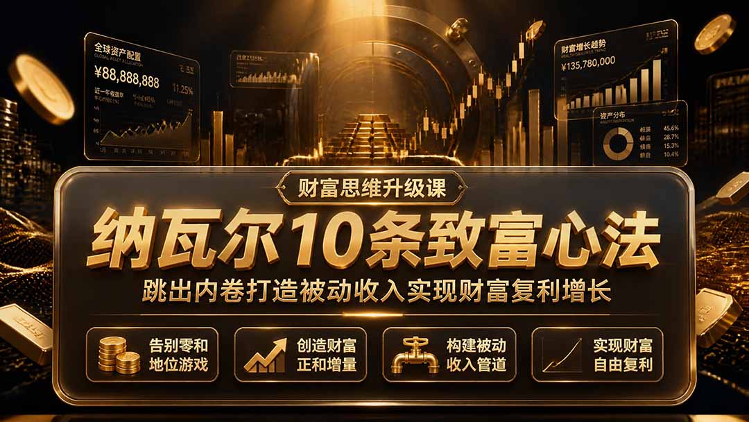 付费文章:纳瓦尔10条致富心法,跳出内卷打造被动收入实现财富复利增长-小目标云网创