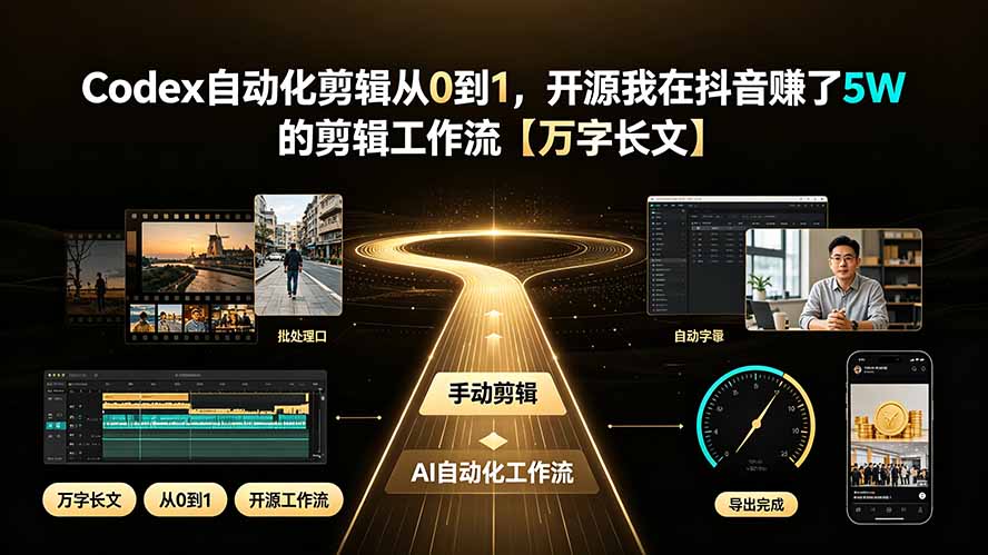 Codex自动化剪辑从0到1，开源我在抖音赚了5W 的剪辑工作流【万字长文】-小目标云网创