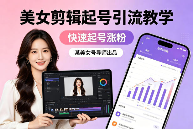 某美女号导师出品：美女剪辑起号引流教学，快速起号涨粉-小目标云网创